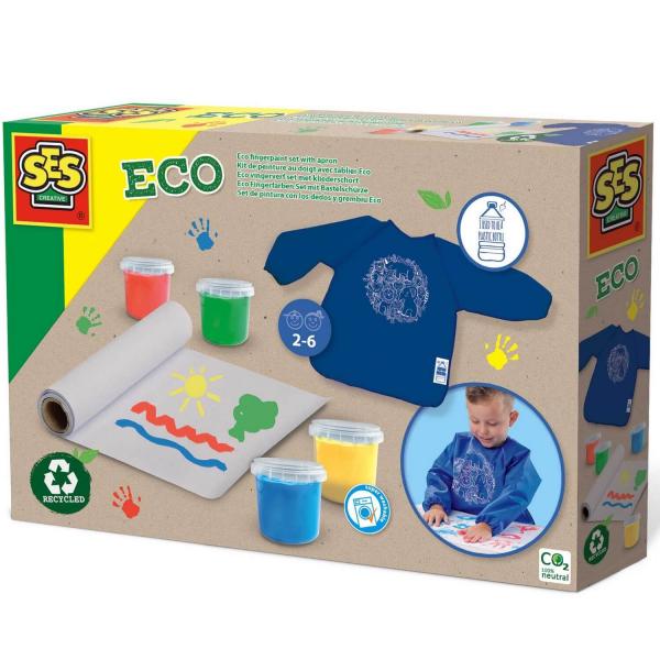 Finger painting kit with eco apron - SES Creative-24924