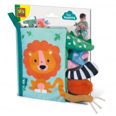 Sensory fabric book with animal tails