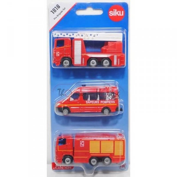 Modèles réduits : Set 3 véhicules Pompiers - Siku-1818F