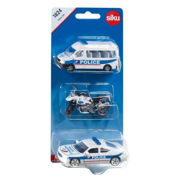 Modèles réduits : Set 3 véhicules Police - Siku-1824F
