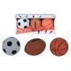 Miniature Set of 3 Balls: football,