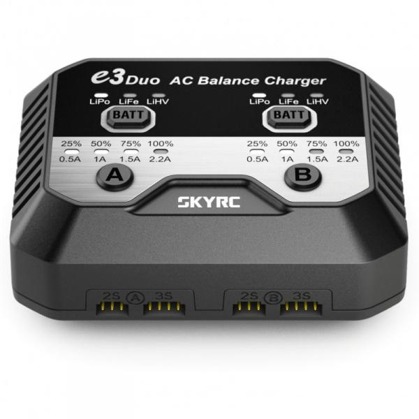 Chargeur SkyRC e3 Duo AC (LiPo 2-3s - 2.2A - 2x20w) - SKY100164