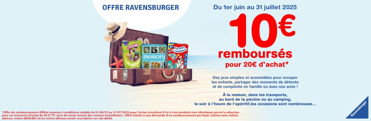 Ravensburger : 10€ remboursés pour 20€ d'achat