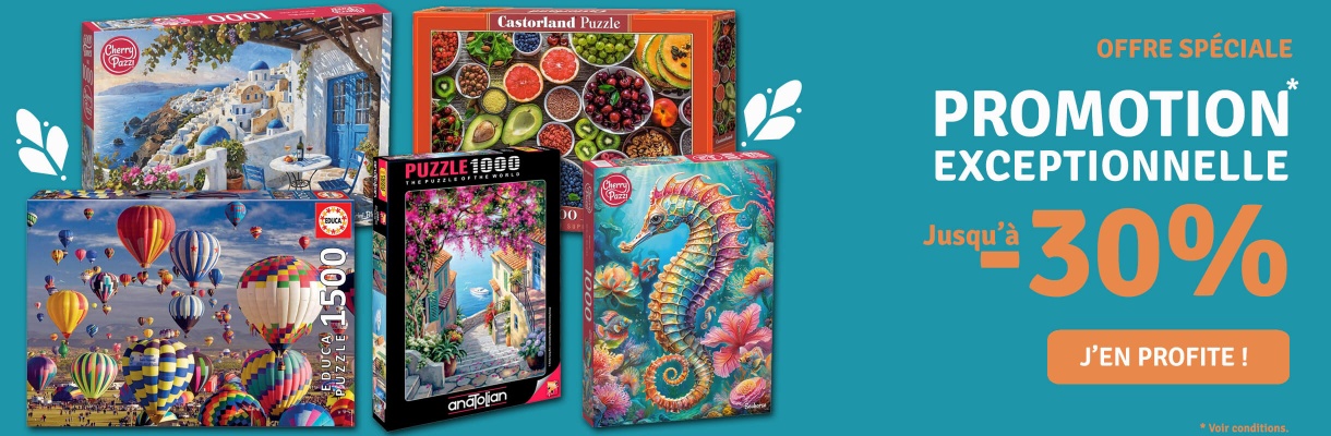 Jusqu'à -30% sur une sélection de puzzles