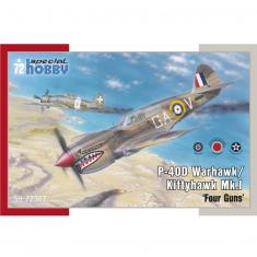 Maquette avion militaire : P-40D Warhawk/Kittyhawk MkI "Four Guns"