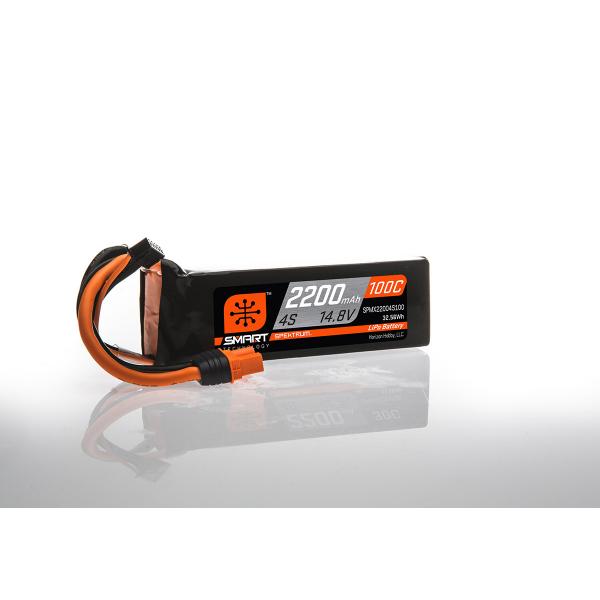 Spektrum Batterie LiPo intelligente de 14.8V 2200mAh 4S 100C IC3  - SPMX22004S100