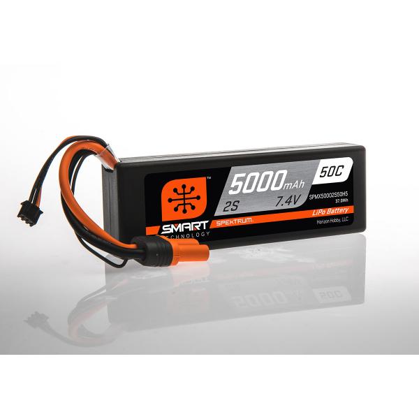 Spektrum Batterie LiPo smart hardcase 7.4V 5000mAh 2S 50C Prise IC5 - SPMX50002S50H5
