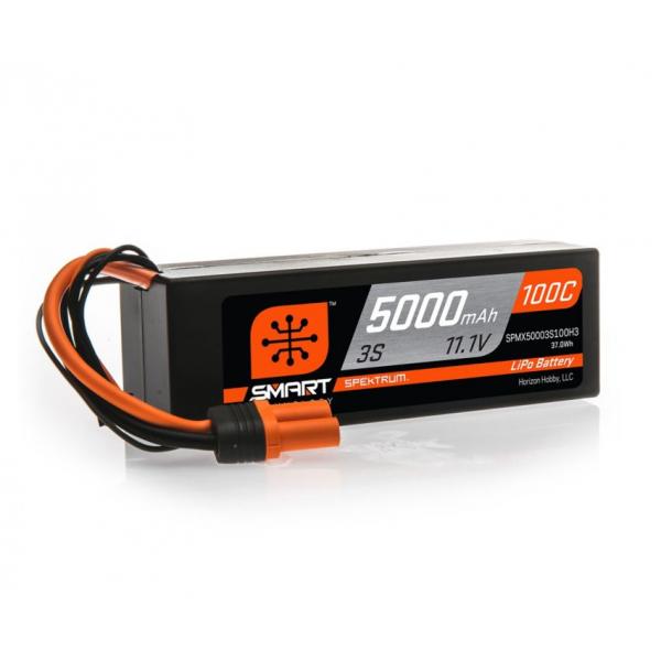 Batterie Lipo Spektrum 5000mAh 3S 11.1V 100C Smart Hardcase - IC3 - SPMX50003S100H3