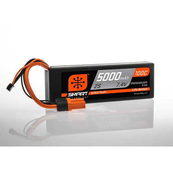 Batterie LiPo smart hardcase 7.4V 5000mAh 2S 100C, IC5 Spektrum - SPMX50002S100H5