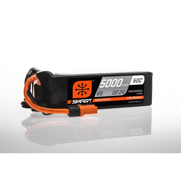 Spektrum Batterie LiPo smart 22.2V 5000mAh 6S 50C Prise IC5 - SPMX50006S50