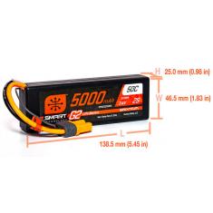 Smart Lipo 2S 7.4V 5000mAh 50C G2 Hardcase IC5