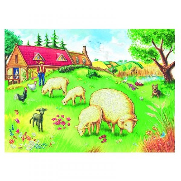 Puzzle 100 pièces : Les moutons - Spielspass-77370-5