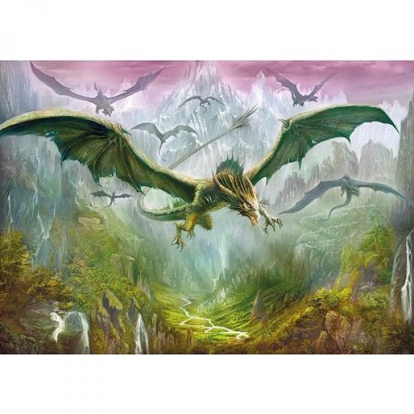 Puzzle 1000 pièces - Mystery : La vallée des dragons - Spielspass-77018-8