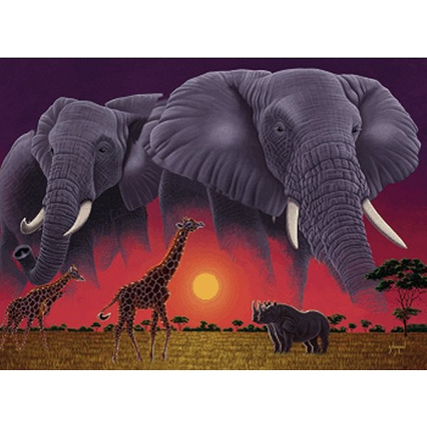 Puzzle 500 pièces - Effet 3D : Animaux d'Afrique - Spielspass-44313-6
