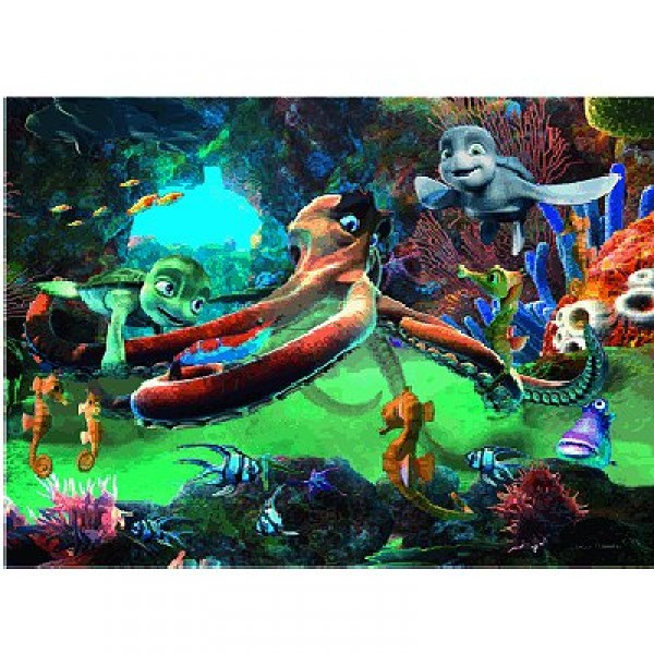 Puzzle 99 pièces - Effet 3D : Sammy la tortue et la danse du poulpe - Spielspass-44381-5