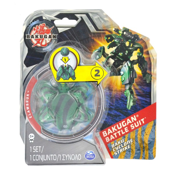 Figurine Bakugan : Battle Suit : Baku Cyclone Strike : Clawbruk (vert et noir) - SpinM-6018000-20058095