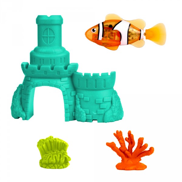 Jouet pour le bain : Robo fish avec château : Poisson clown et château bleu - SplashToys-31319-2