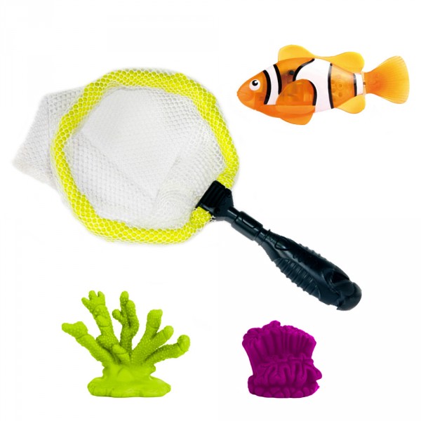 Jouet pour le bain : Robo fish avec épuisette : Poisson clown - SplashToys-31326-1-15-17