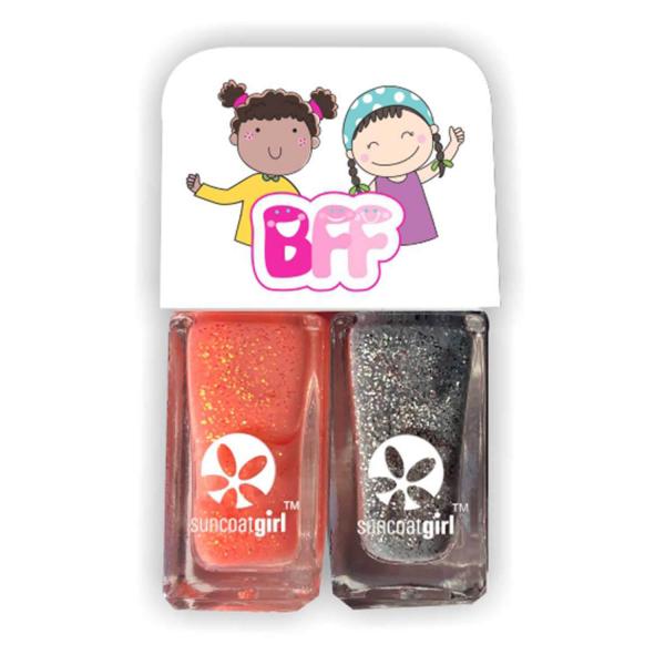Duo BFF Buddies: 2 water-based nail polishes: Coral and Gray - Suncoat-S00250