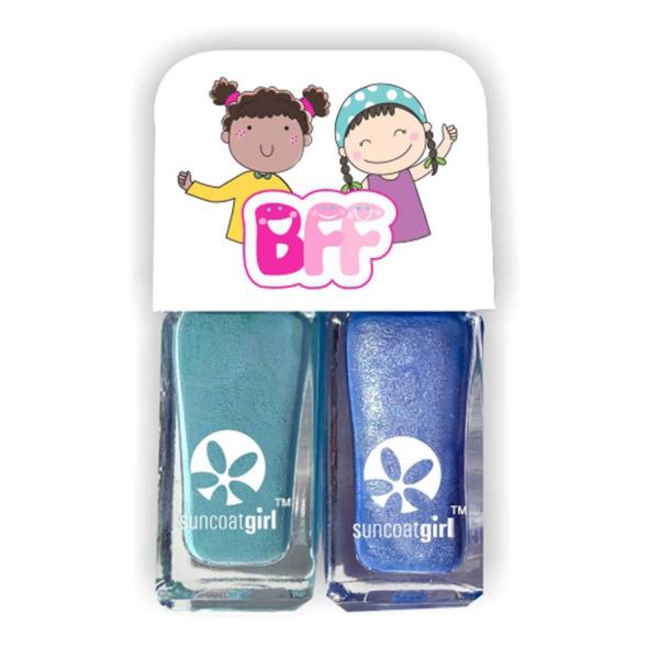 Duo BFF Twinnies: 2 esmaltes de uñas al agua: Azul y Turquesa - Suncoat-S00999