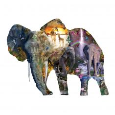 Puzzle shape 1000 pieces : Elephant Waterfall