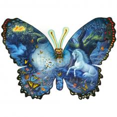 Puzzle shape 1000 pieces : Fantasy Butterfly