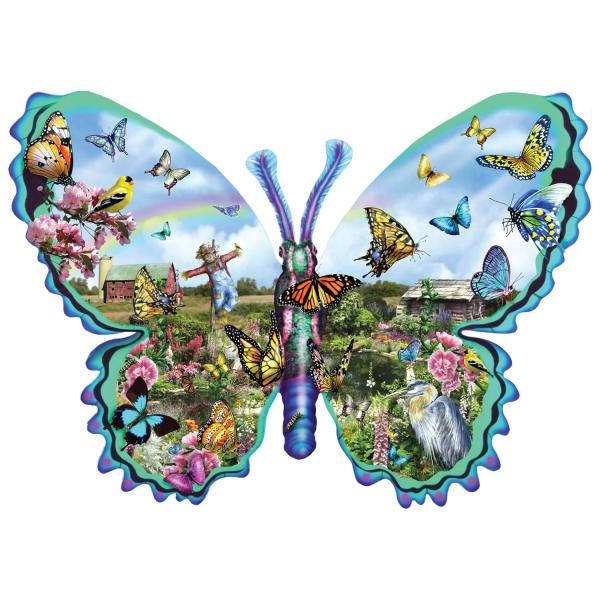 Puzzle shape 1000 pieces : Butterfly Farm - Sunsout-95056