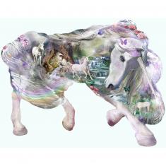 Puzzle shape 1000 pieces : Fantasy Unicorn