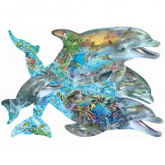 Puzzle shape 1000 pieces : Song of the Dolphins