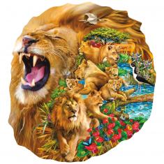 Puzzle forme 600 pièces : Famille Lion