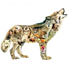 Puzzleform 750 Teile: Native American Wolf