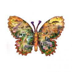 Puzzle shape 1000 pieces : African Butterfly