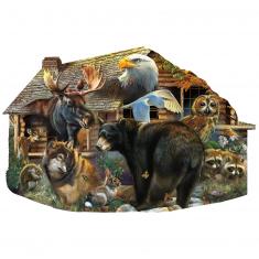 Puzzle shape 1000 pieces : Wildlife Cabin