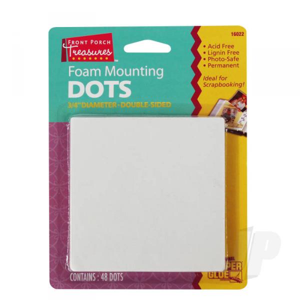 Foam Mounting Dots,Double-Sided, .75in Diameter, (48 Dots) - SUP16022