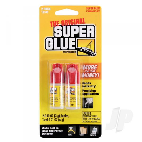 Super Glue Plastic Bottle 2-Pack (2x 0.10oz, 3g) - SUP19108
