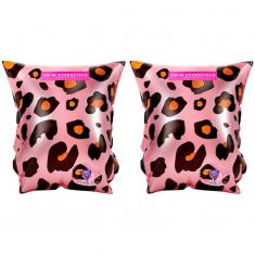 Swimming Armbands - Pink-Gold Leopard