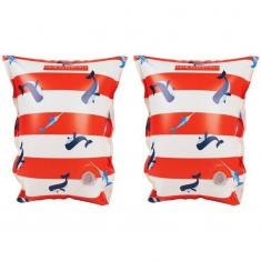 Swimming Armbands - Red and White Whale