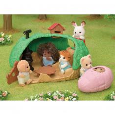 Sylvanian families: The babies' hiding place and the baby hedgehog