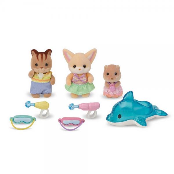 Familia Sylvanian: El trío de bebés en la piscina - Sylvanian-5749