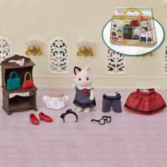 Sylvanian Families 5462: La maleta de moda y la hermana mayor gata bicolor