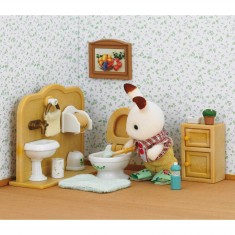 Sylvanian Family 5015: Chocolate Rabbit Brother in the Toilet