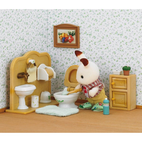 Sylvanian Family 5015: Chocolate Rabbit Brother in the Toilet - Sylvanian-5015