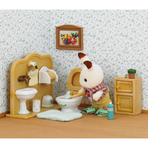 Sylvanian Family 5015: Hermano conejo de chocolate en el baño - Sylvanian-5015