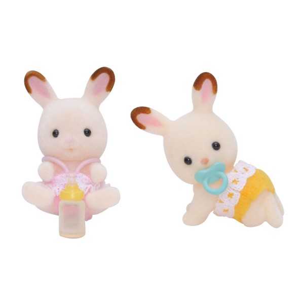 Sylvanian 3216 : Bébés jumeaux lapins chocolat - Sylvanian-5080