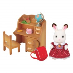 Sylvanian Family 5016 : Fillette lapin chocolat dans le bureau