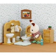 Sylvanian Family 5015 : Frère lapin chocolat aux toilettes