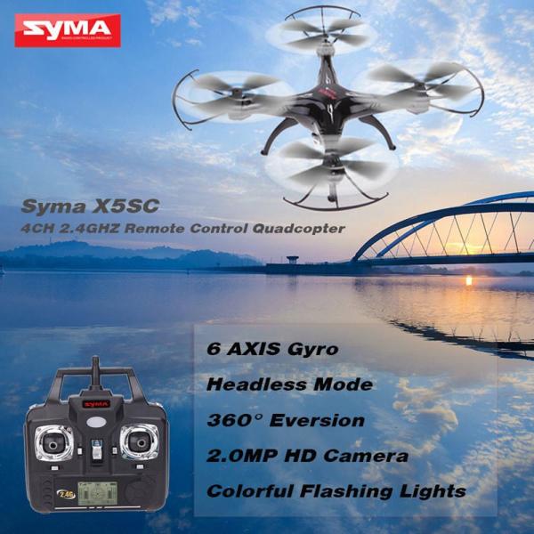 Quadricoptère SYMA X5SC 2.4Ghz 4 voies + Gyro + camera (Blanc + microsd 4GB) - 12962