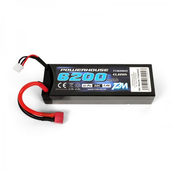 Accu LiPo 2S 7.4V 6200 mAh 50C - T2M-T1362002C