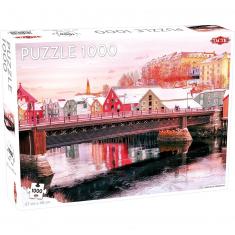Puzzle 1000 pièces : Le fleuve de Nidelva à Trondheim