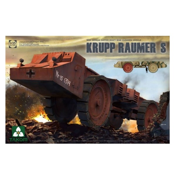Maquette véhicule militaire : Krupp Raumer S - Véhicule de déminage allemand - Takom-TAKOM2053